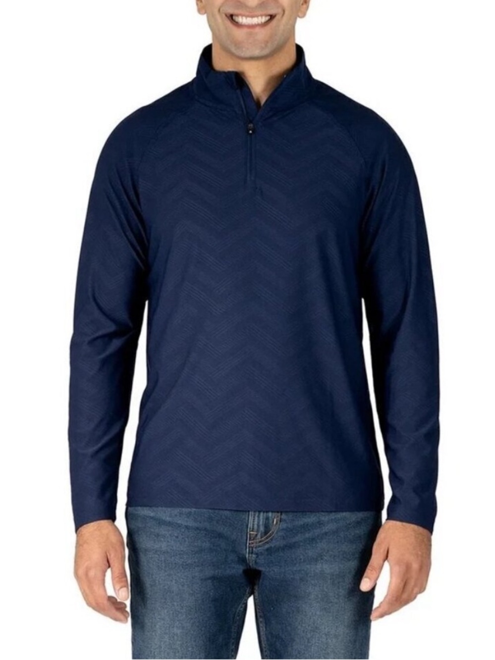 Gerry Weber Men's Navy Half-Zip Long Sleeve Pullover